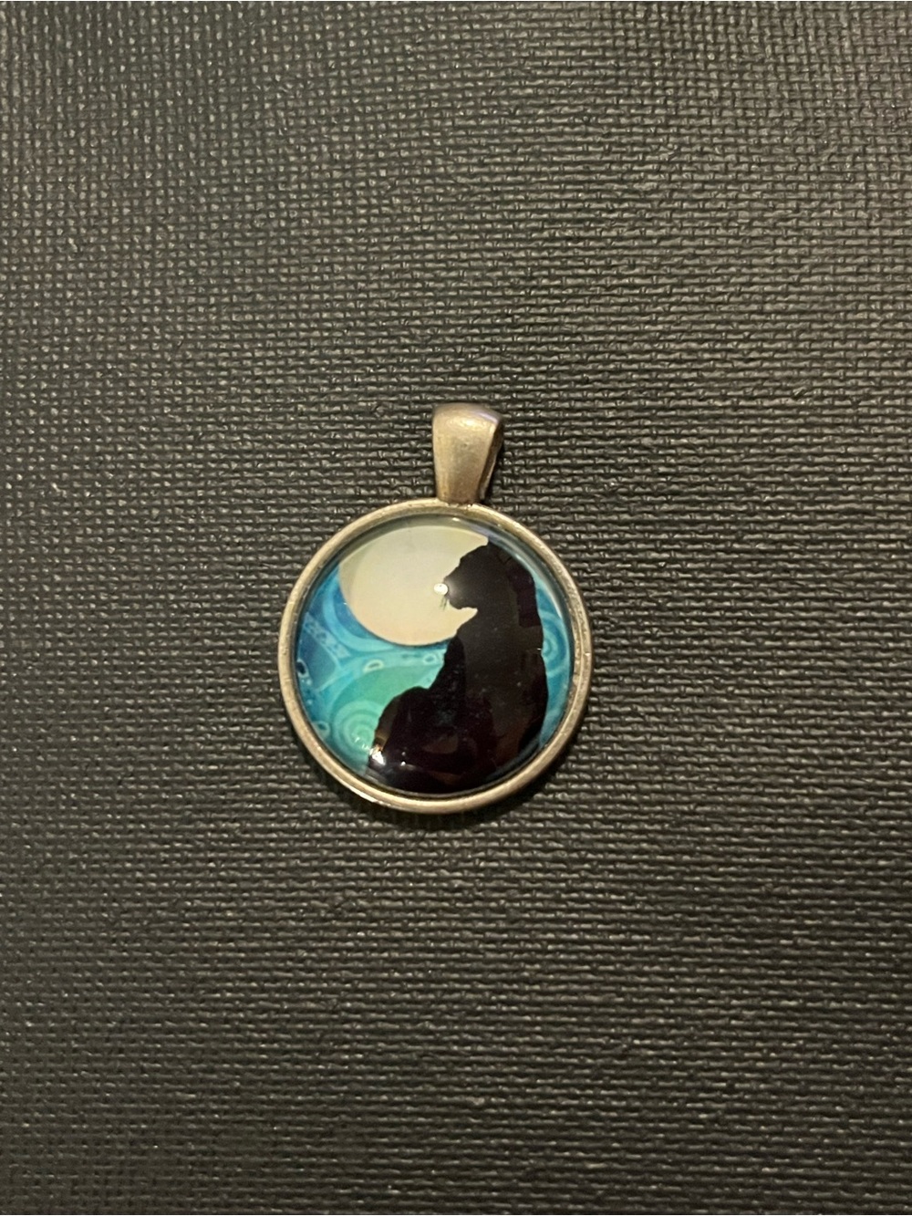 Moonlit Cat Silhouette Glass Dome Pendant For Necklace 1” Round